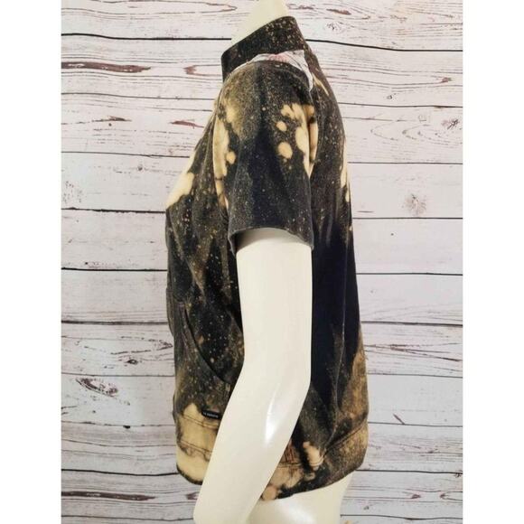 Liz Claiborne Jacket Top Custom frosted Reverse Tie-Dye Short sleeve Sz Medium - Picture 3 of 10